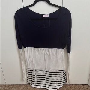 Pink Lily Boutique colorblock lace tunic